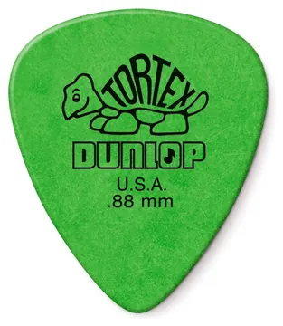 Dunlop 418P88 0.88mm Tortex Standard Pick, Green, Players Pack of 12