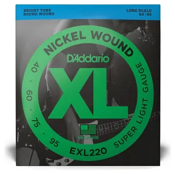 D'Addario EXL220 - XL Bass Nickel Wound, Long Scale 40-95