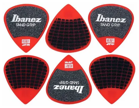Ibanez PPA16HSG-RD Plettri Sand Grip Heavy Red 6pz - Confezione 6 plettri rossi con grip sabbiato Heavey