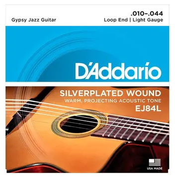 D_Addario D'addario EJ84L Jeu DE Corde Guitare Jazz Manouche Light Boucle