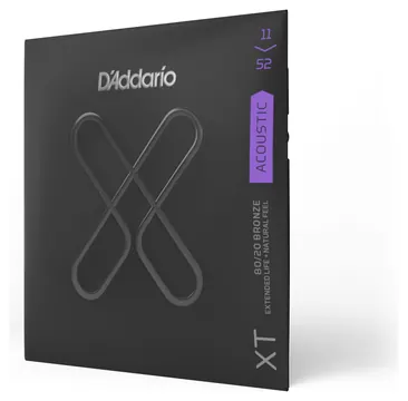 D'Addario XTABR1152 Acoustic XT 80/20 Bronze Guitar Strings, Custom Light, 11-52