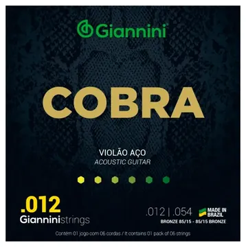 Giannini Encordoamento Giannini Cobra 0.12 Violão Aço Bronze