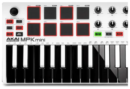 Akai Mpk Mini Mkii Tastiera Midi Usb 25 Tasti Controller Midi Usb Colore Bianco Limited Edition