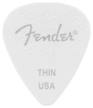 Blister plettri Fender 351 Shape White Thin 6 pz.