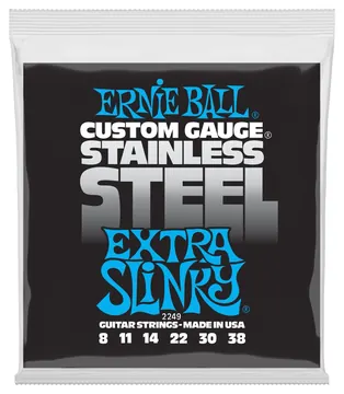 Ernie Ball 2249 Slinky Stainless Extra 008-038 Saiten für E-Gitarre