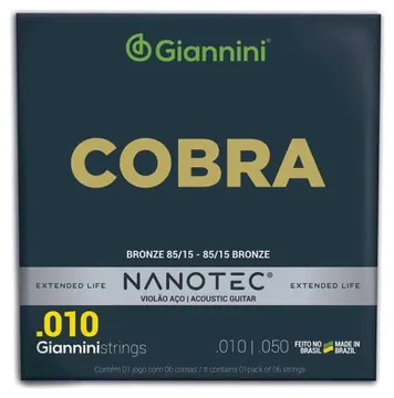 Giannini Encordoamento Giannini Violão 010 GEEFLE PN Nanotec 85/15