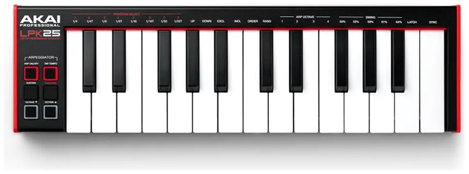 Akai LPK25 MKII Mini Tastiera Controller USB e Midi a 25 Tasti sensibili