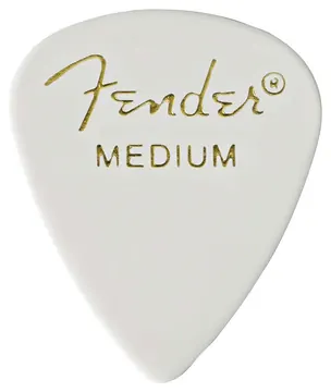 Fender Classic Celluloid 351 white thin Plektren (12 Stück)