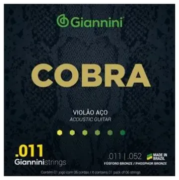 Cobra Encordoamento Giannini Cobra .011 Violão Aço Fósforo Bronze GEEFLKF