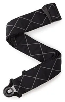 D'Addario JD50BAL02 Auto Lock Guitar Strap, Black Padded Diamonds