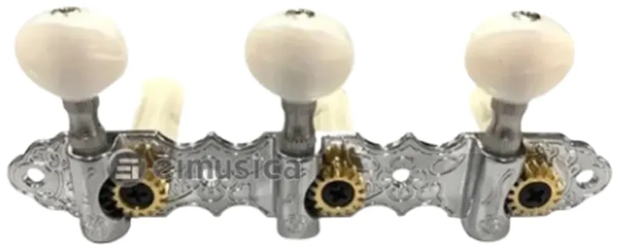 Custom Sound Tarraxa Blindada Custom Sound Para Violao Nylon Cmh 831 - Cromada 3+3