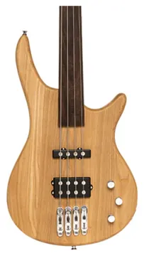 Stagg 4 String Fusion Electric Bass Guitar Fretless Natural