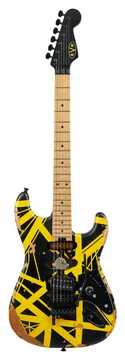 EVH Limited Edition Striped Series Frankenstein Frankie Aged Black and Yellow