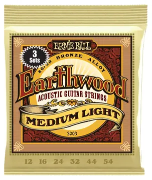 Ernie Ball Acoustic Guitar Strings Ernie Ball 12-54 Earthwood Med Light X3 Set Offer 100% Genuine