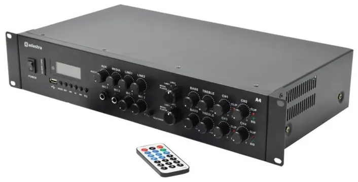 Adastra A4 Amplificador multicanal profissional 4 x 200W RMS