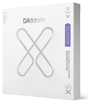 D'Addario 11-52 Custom Light, XS 80/20 Bronze Coated Acoustic Guitar Strings 3-Pack