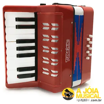 Turbo Music Acordeon Turbinho 08 Baixos Vermelho
