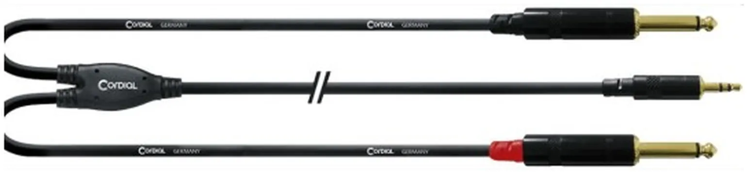 Cordial Mini-Jack Stéréo/2 Jack Mono Mâle Y 3m CFY3WPP