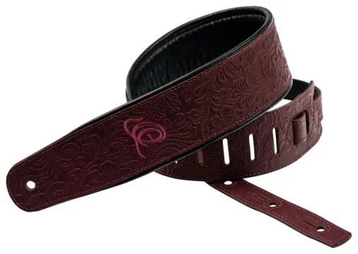 Ortega Ledergitarrengurt OSBY-5 Byzantine Bordeaux