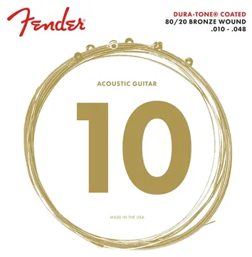 Fender 880XL 80/20 Dura-Tone 10-48 Muta di corde per chitarra acustica