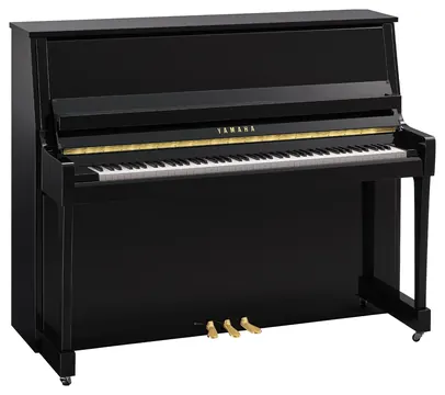 Yamaha B30 Klavier schwarz poliert – 121 cm Bauhöhe, größtes Modell der B-Serie, Hammerköpfe mit Unterfilz