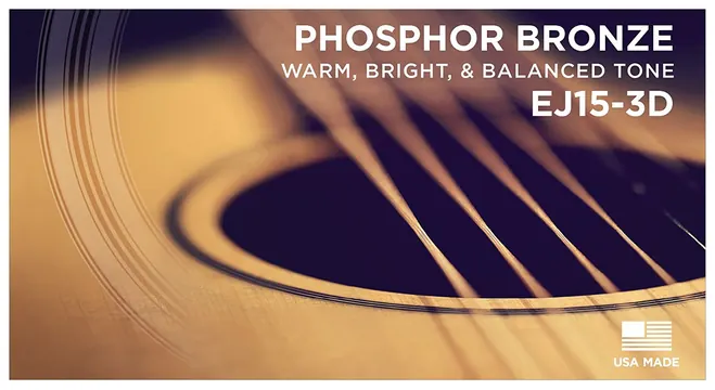 D'Addario EJ15-3D Acoustic Guitar Strings 10-47 Phosphor Bronze 3 SETS