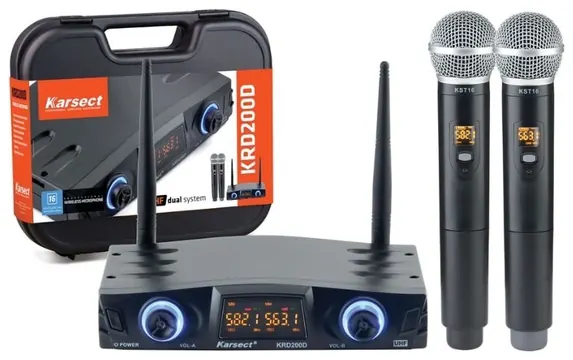 Karsect Microfone Sem Fio Karsect KRD200DM Mão Duplo