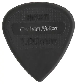 PickBoy aGP-200_100 Edge Carbon Nylon Pack 1.00 Plektren, schwarz, Schrift silber (12 Stück)