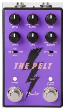 Fender Pelt V2 Fuzz Pedale per Chitarra e Basso con Octave, Chaos e Blend