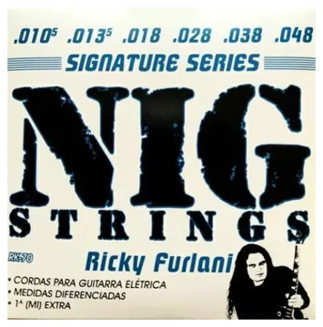 Nig Encordoamento NIG Para Guitarra RK70 Signature Series Ricky Furlani 010-048 Com 1° Mi Extra + Palheta