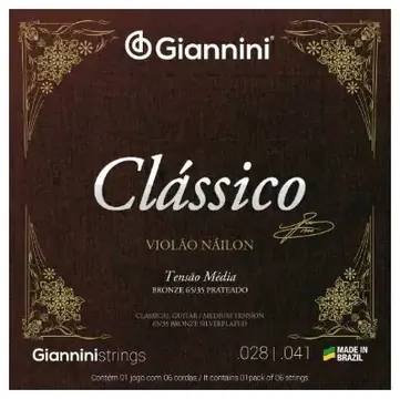 Giannini Encordoamento Giannini Clássico Nylon Bronze 65/35 GENWPM Média