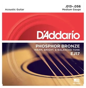 D'Addario EJ17 Phosphor Bronze Acoustic Guitar Strings Medium 13-56