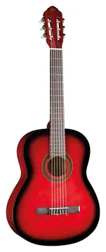 Eko CS-10 Red Burst Chitarra Classica Serie Studio con custodia, finitura Rosso
