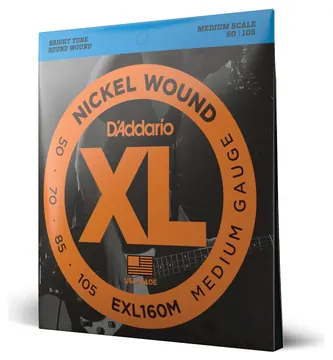 D"Addario EXL160M Nickel Wound Bass Medium 50-105 Medium Scale