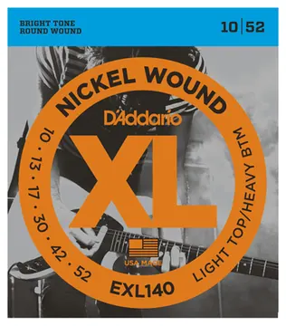 D'Addario EXL140 XL 10-52 LIGHT TOP/HEAVY BOTTOM Electric Guitar Strings