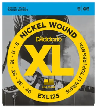 D'addario EXL125 Nickel Round Wound 9-46 - jeu de 6 cordes