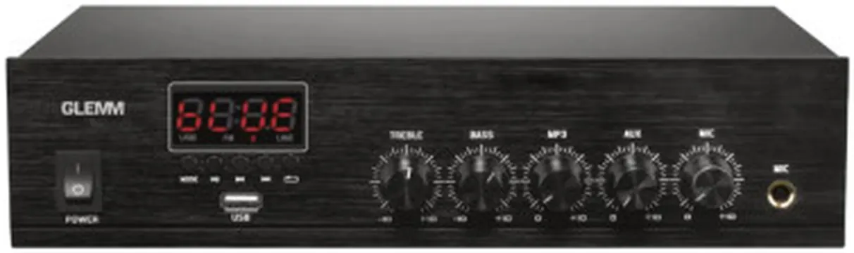Glemm Amplificador Linha Km PAA130 100V 130W FM/USB/MP3/BT