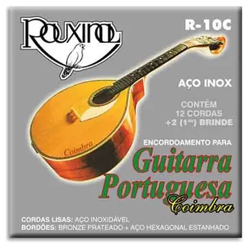 Jogo de Cordas Rouxinol R10C para Guitarra Portuguesa Coimbra Aço Inox