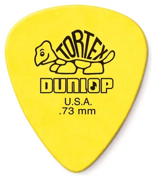 Dunlop 0.73mm Tortex Standard Pick, Yellow, Players Pack of 12