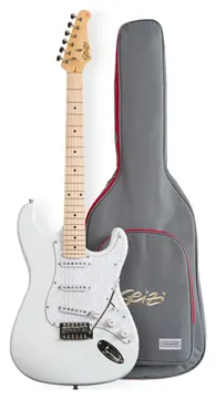 Seizi Shinobi SSS C/PW Linha Vintage Stratocaster Branca C/ Escala Clara e Escudo Branco Perolado