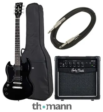 Harley Benton DC-200LH BK Student Ser Bundle
