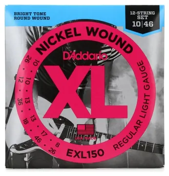 D'Addario EXL150 Nickel Wound Regular Light Electric Strings (.010-.046) Set of 12