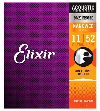 Elixir 11027 Acoustic Nanoweb Bronze 80/20 11-52