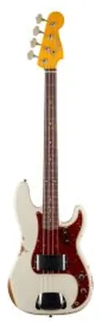 Basso Elettrico Fender 1960 Precision Relic super faded aged olympic white con custodia