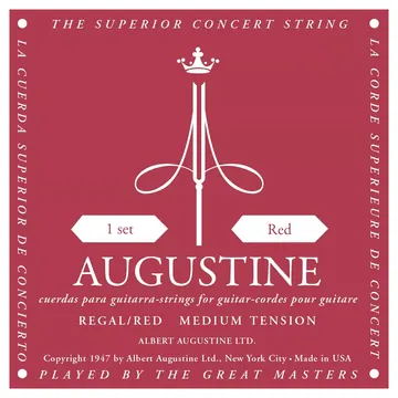 Augustine Regal Rouge Medium / Nylon Clair-File Argent - jeu de 6 cordes
