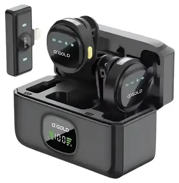 Microfone De Lapela Sem Fio Magnético A’Gold MCF-28 Redução Ruído