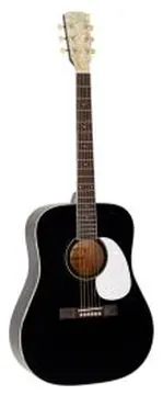 Richwood Heritage Series Dreadnought Guitar with Solid Spruce Top - Pearloid Features - Black HSD-55-BK