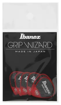 Ibanez PPA16MSG-RD Grip Wizard Series Sand Grip Flat Pick - 6er Pack
