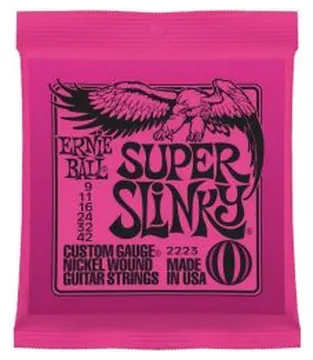 Ernie Ball Super Slinkys 9-42 Custom Gauge Nickel Wound Guitar Strings 2223