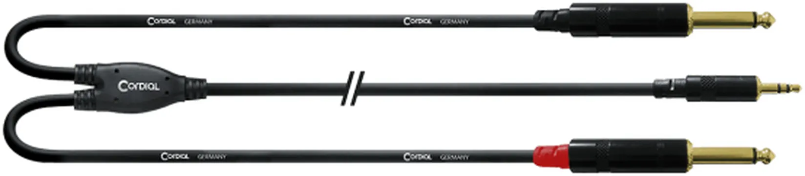 Cordial Mini Jack Stereo Mâle/2 J. Male Mono 0,9m CFY0.9WPP